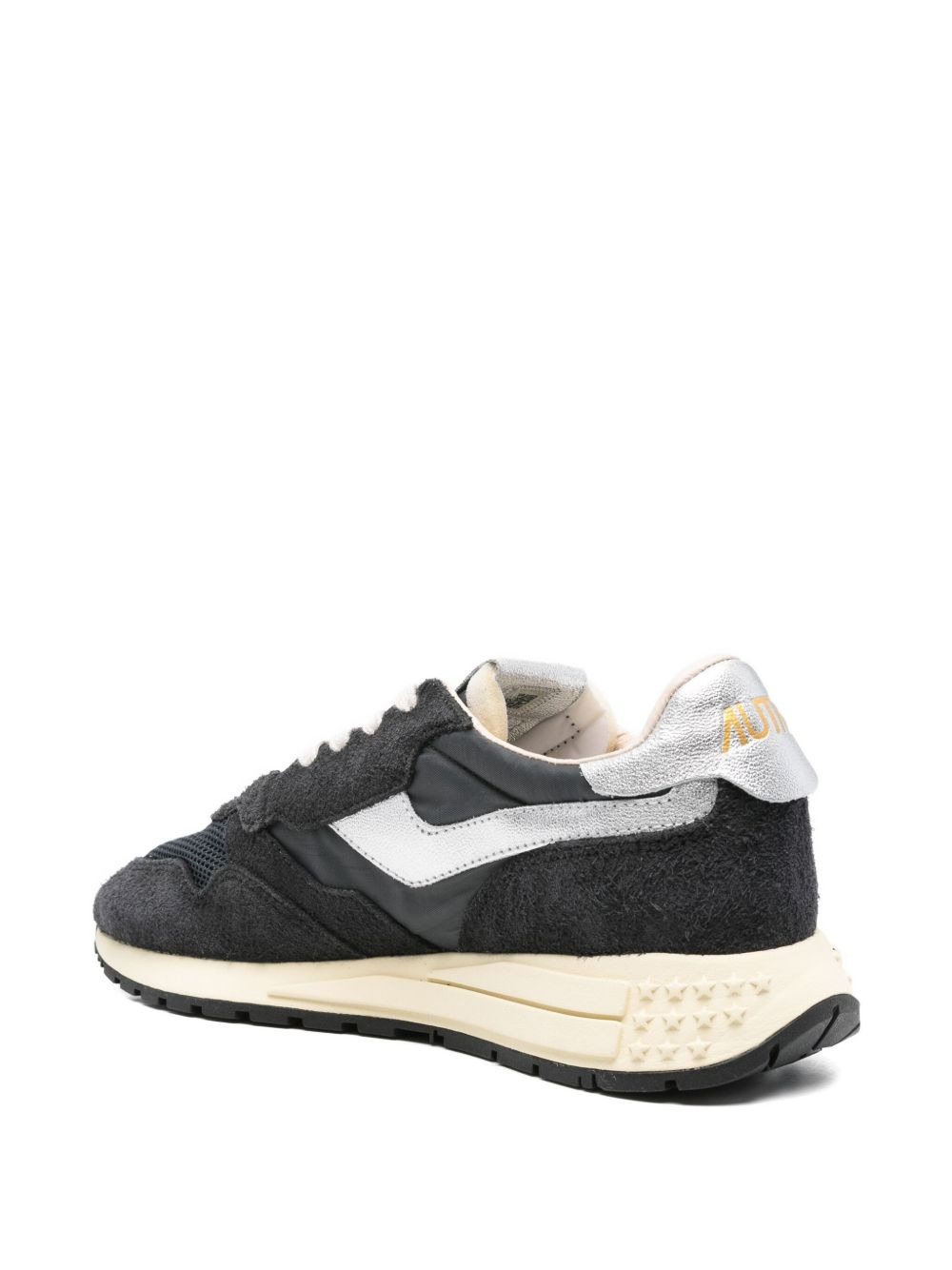 panelled suede sneakers - 3