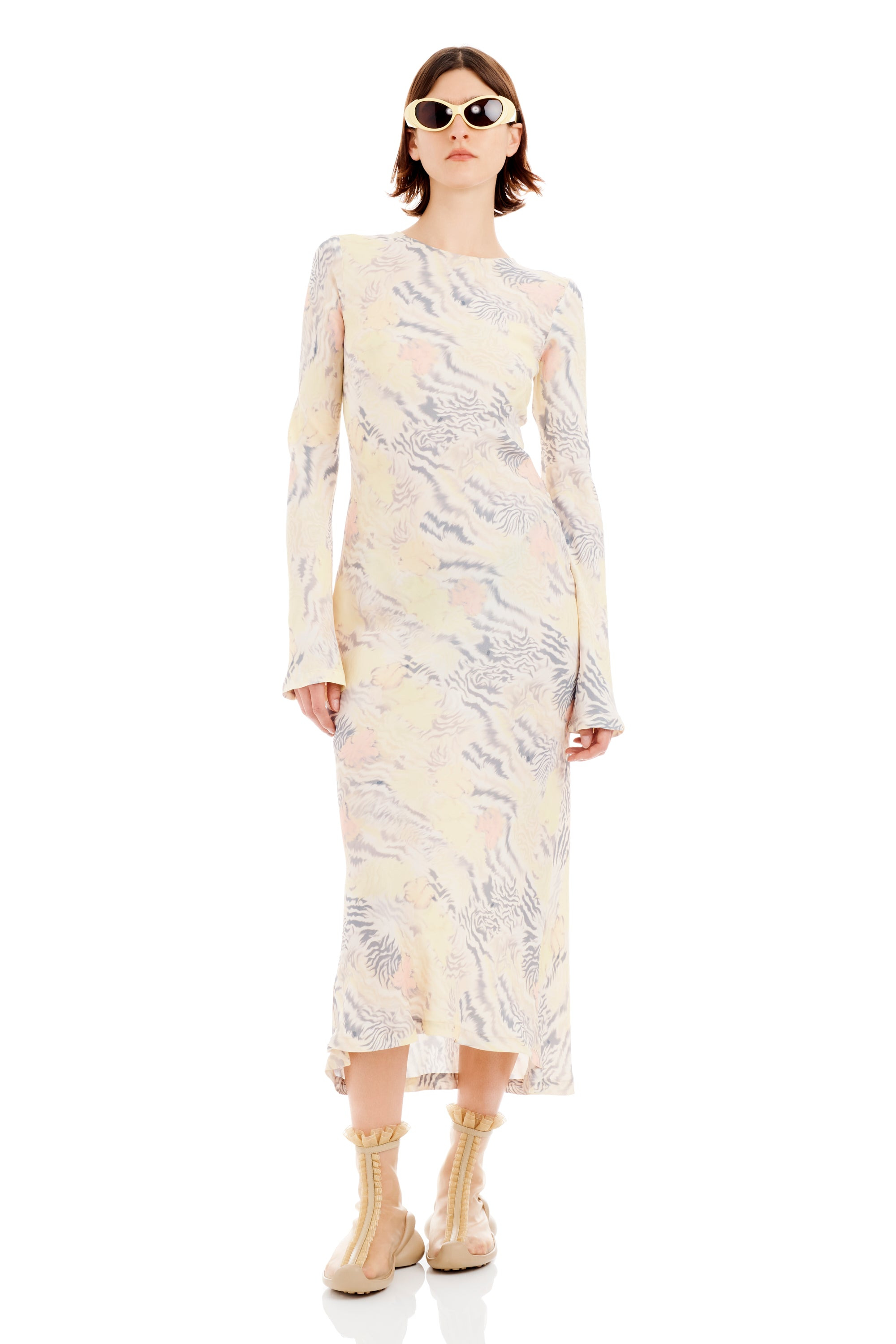 WASHED ZEBRA FLORAL YURI DRESS - 10