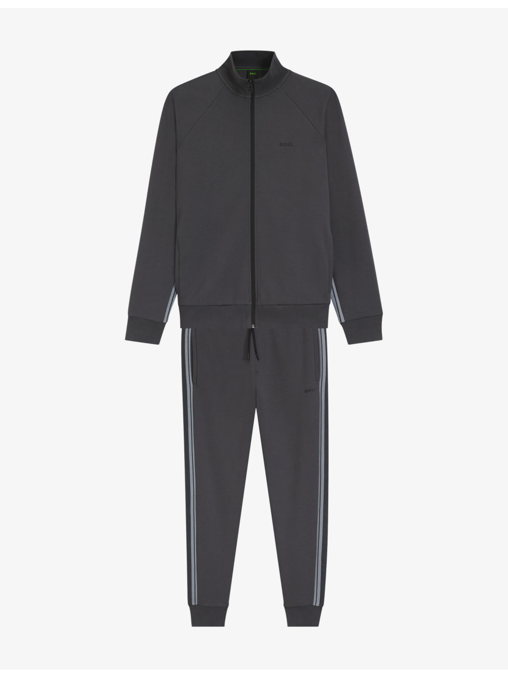 Striped-Trim Regular-Fit Stretch-Cotton Tracksuit Set - 1