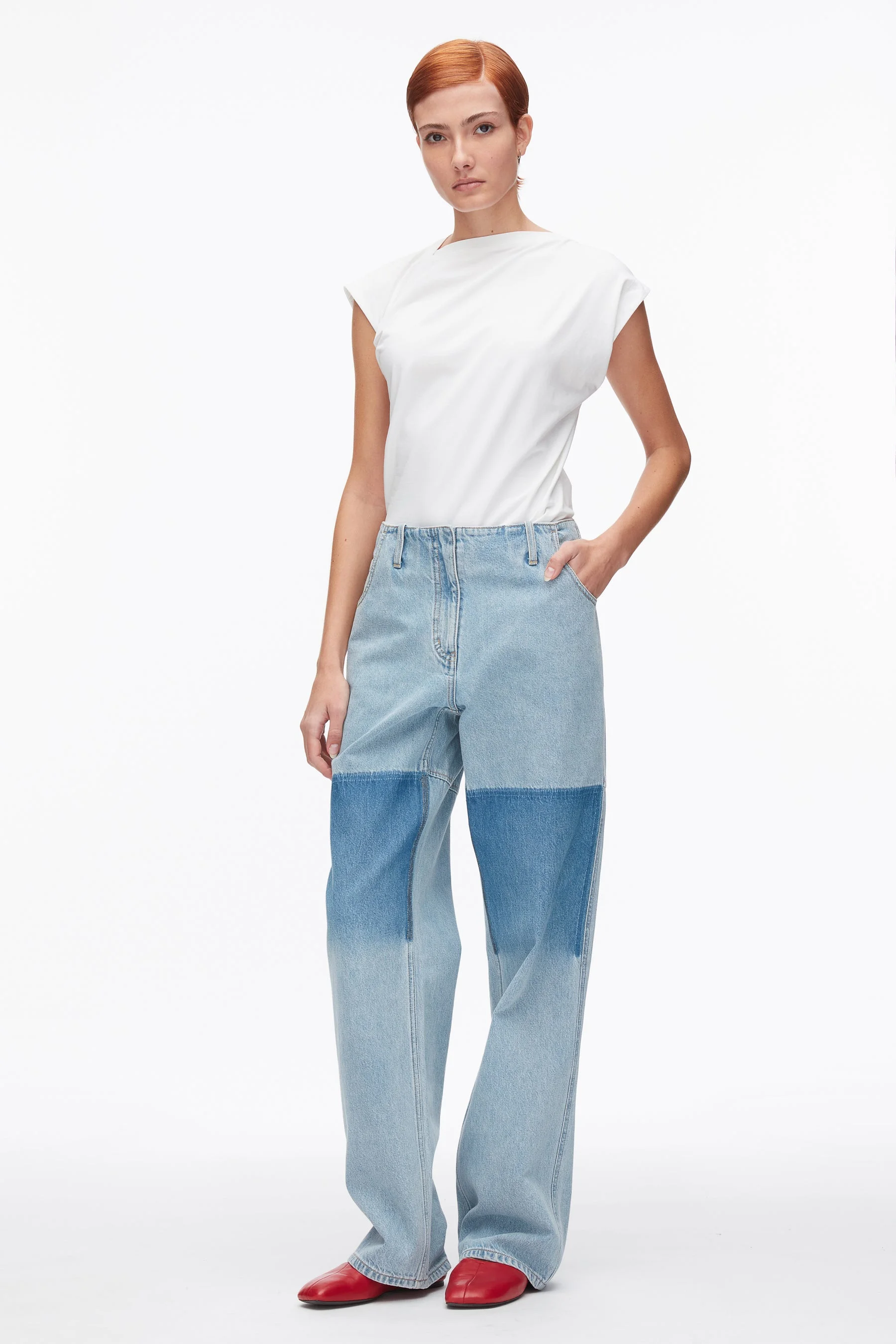 Ghost Patch Straight Leg Denim Pants - 1