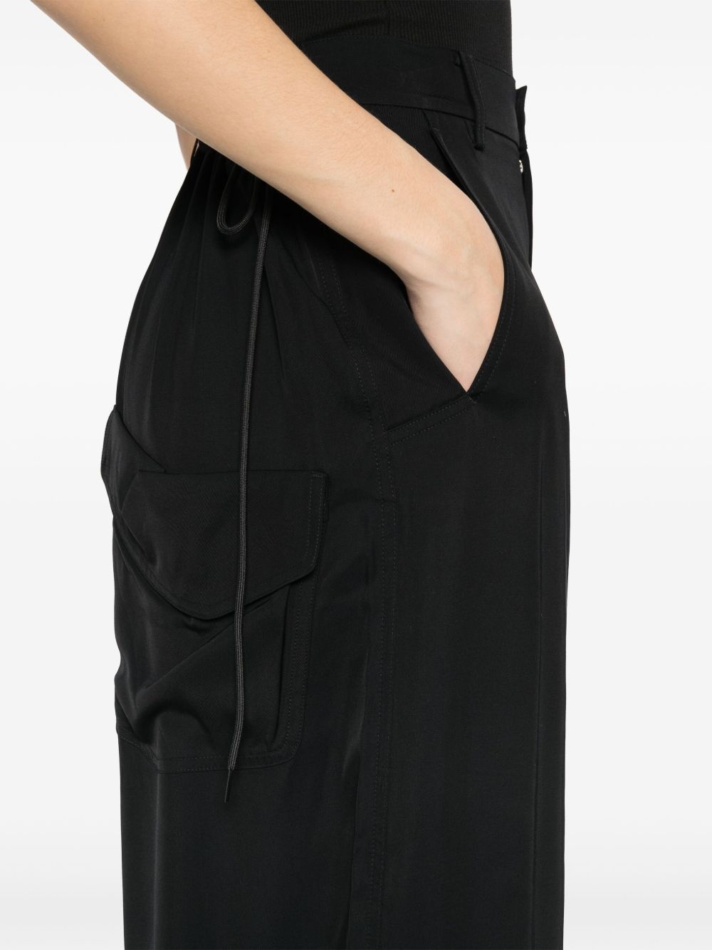 twill wide-leg trousers - 5