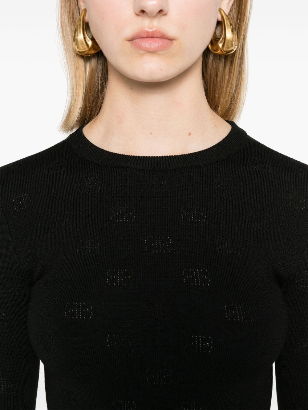 BB-pattern open-knit jumper - 5