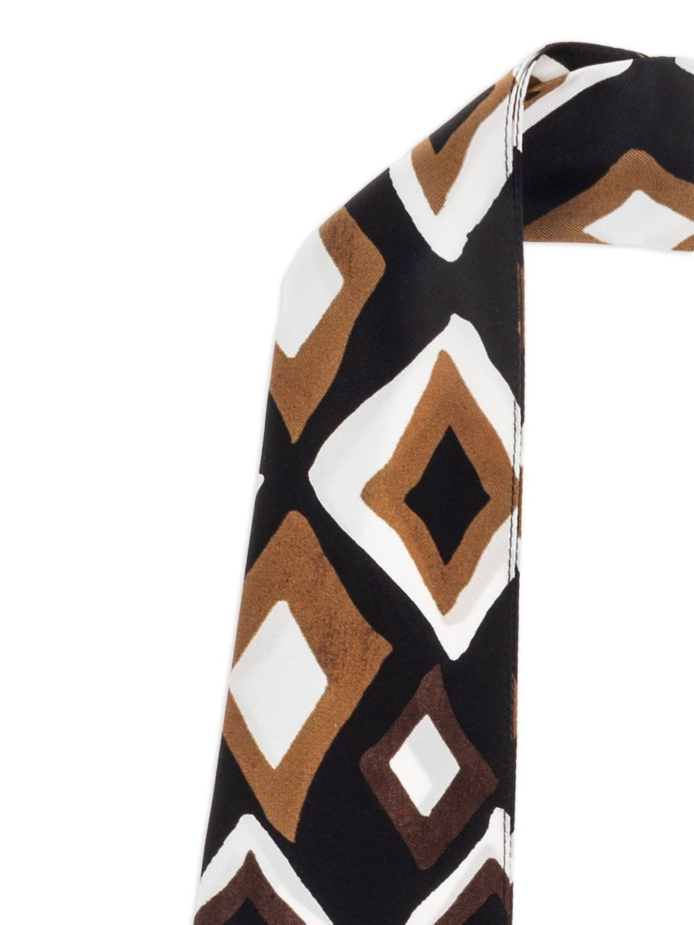 geometric-pattern silk scarf - 4