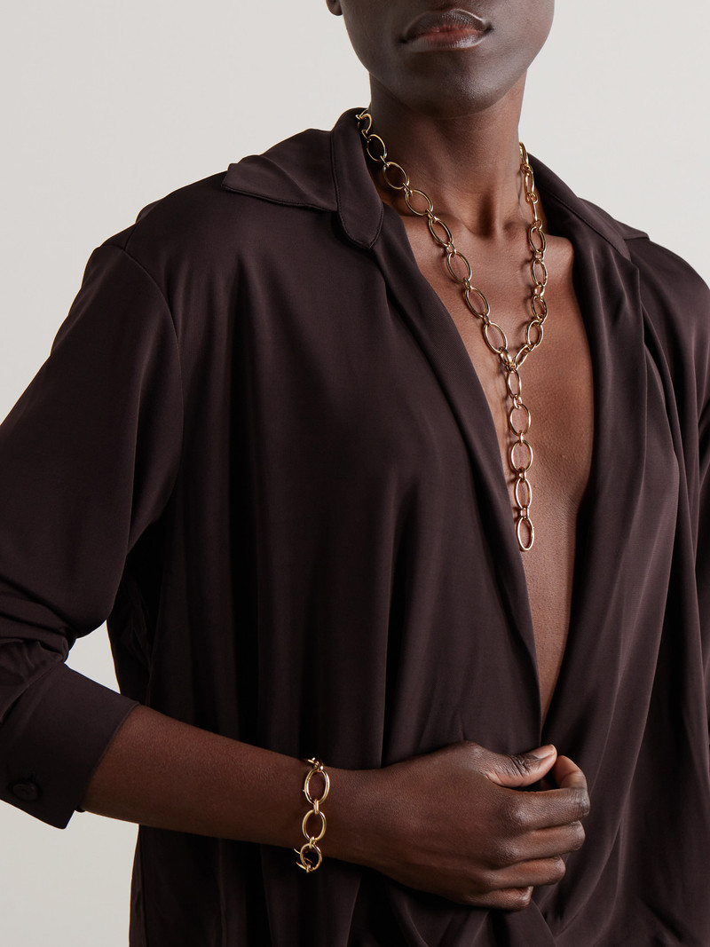 FOUNDRAE Oval Link Chain 18-karat Gold Necklace And Bracelet Set outlook