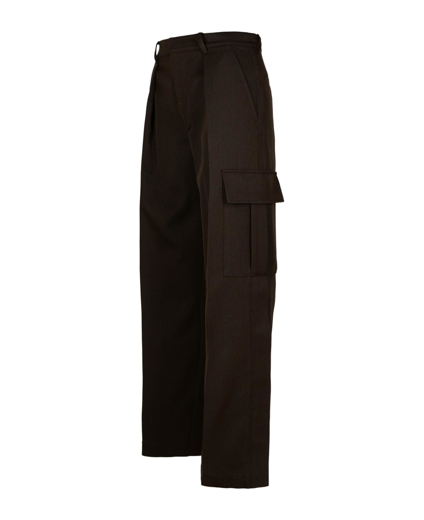 Brown Wool Cargo Pants - 2