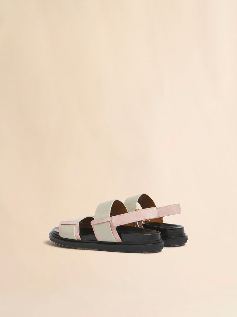 Marni CREAM AND PINK LEATHER FUSSBETT DOUBLE-STRAP SANDAL outlook