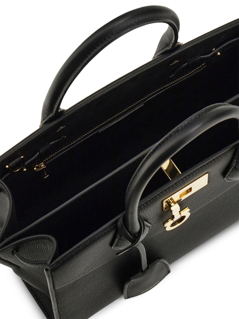structured leather tote bag - 7