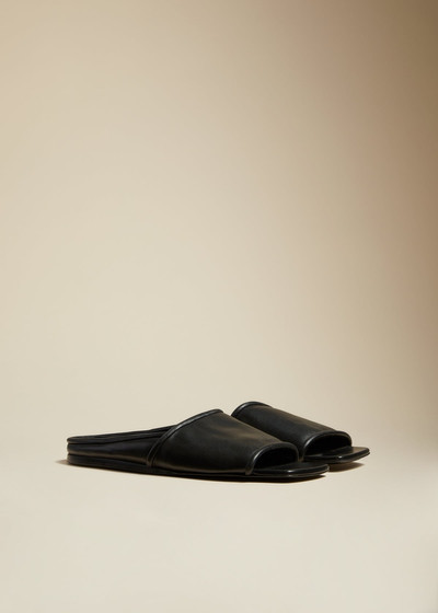 KHAITE The Stagg Flat in Black Leather outlook