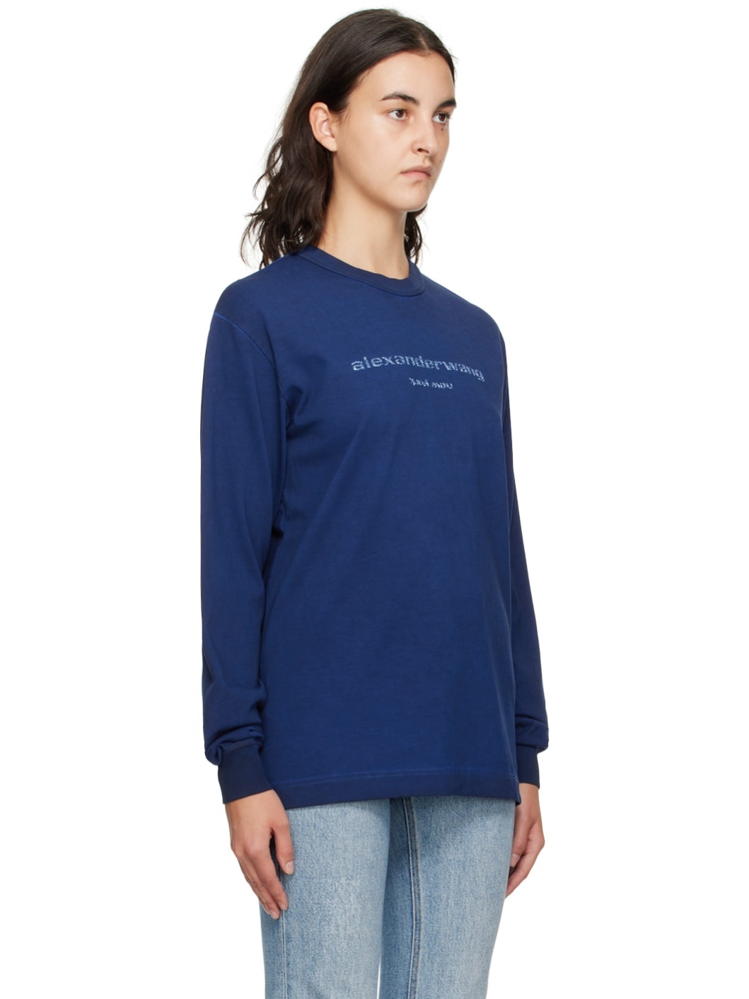 Navy Printed Long Sleeve T-Shirt - 2