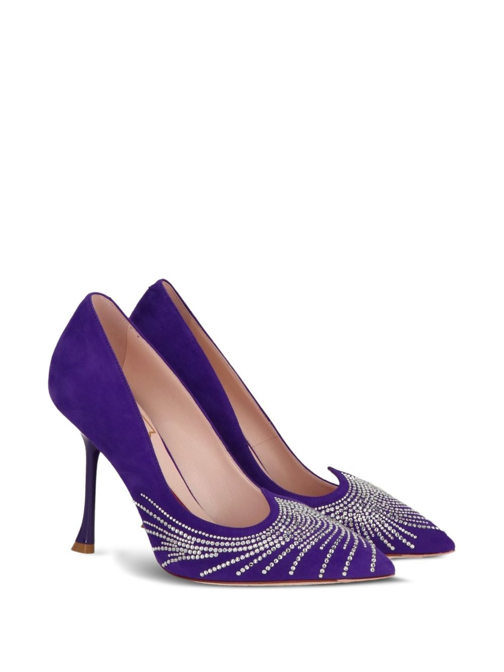 crystal-embellished pointed-toe pumps - 2