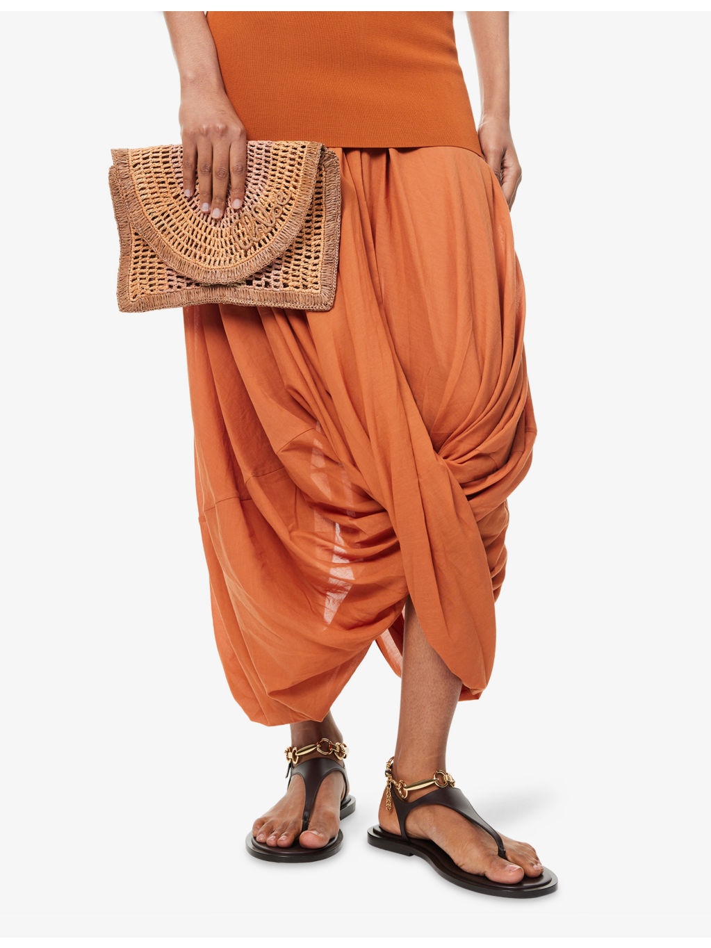Embroidered Raffia Shoulder Bag - 2