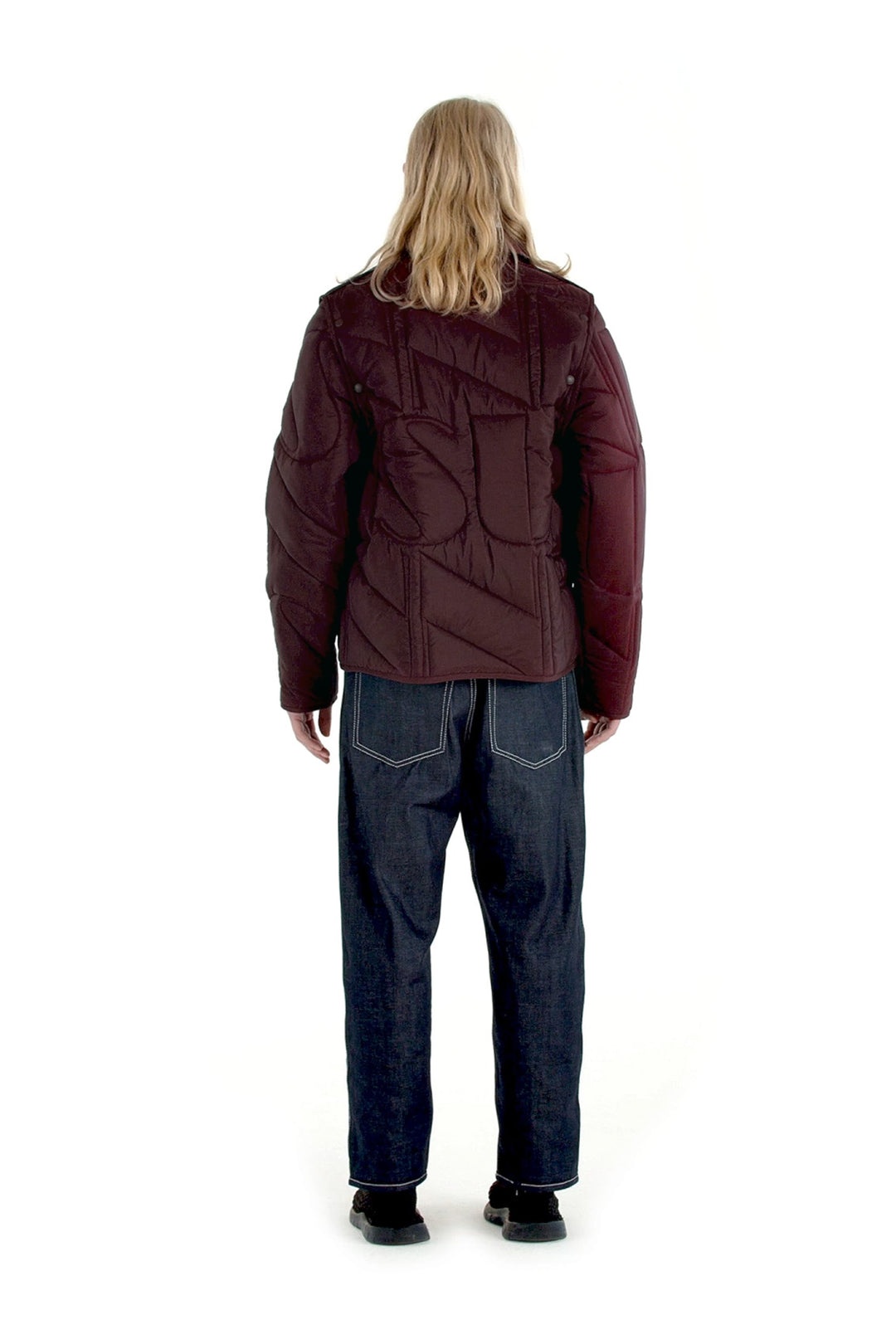 PADDED JACKET / maroon / embroidered allover logo - 4