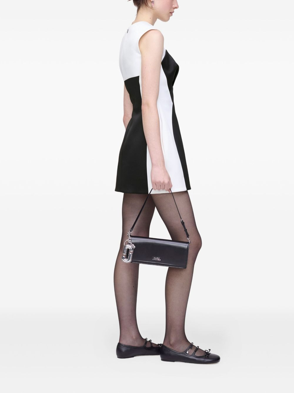 seamed satin mini dress - 3