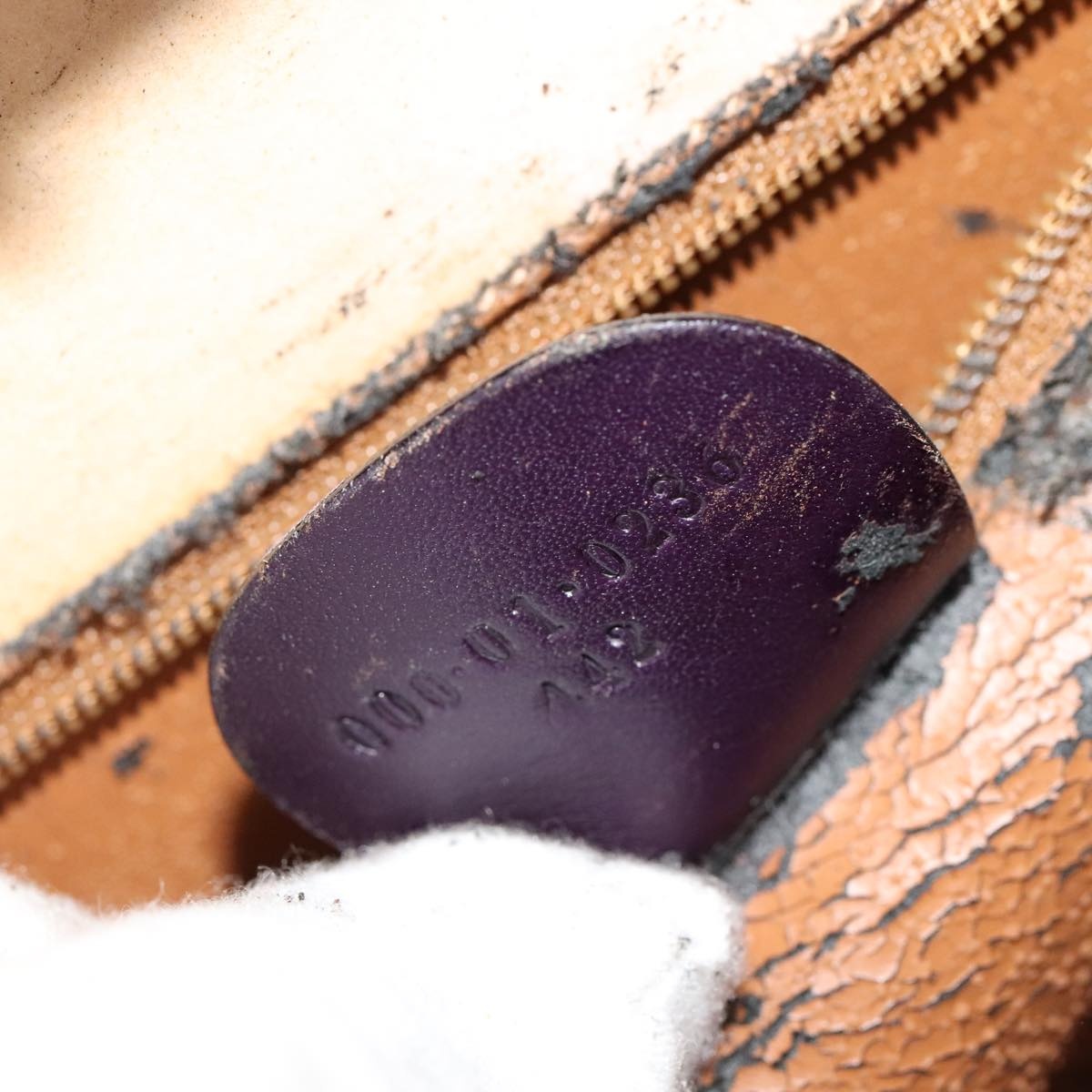 GUCCI Hand Bag Leather Purple Gold - 12