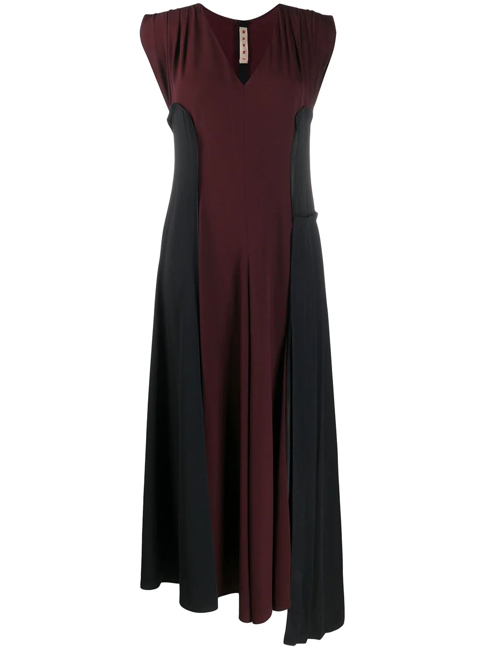 two-tone panelled long dress - 1