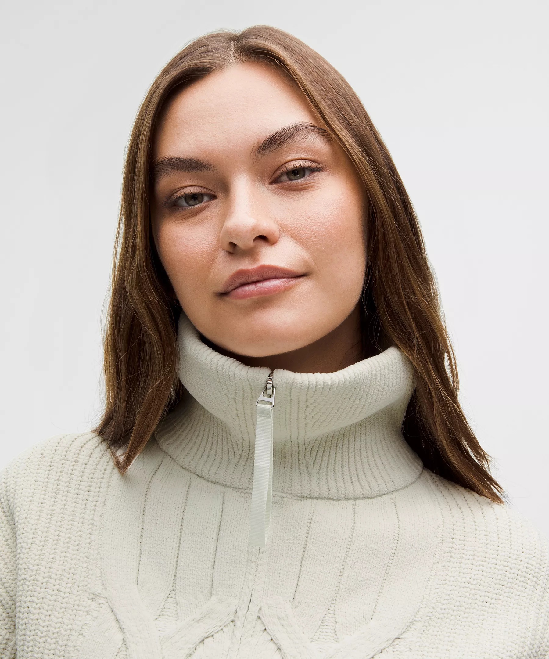 Cable-Knit Oversized Half Zip - 4