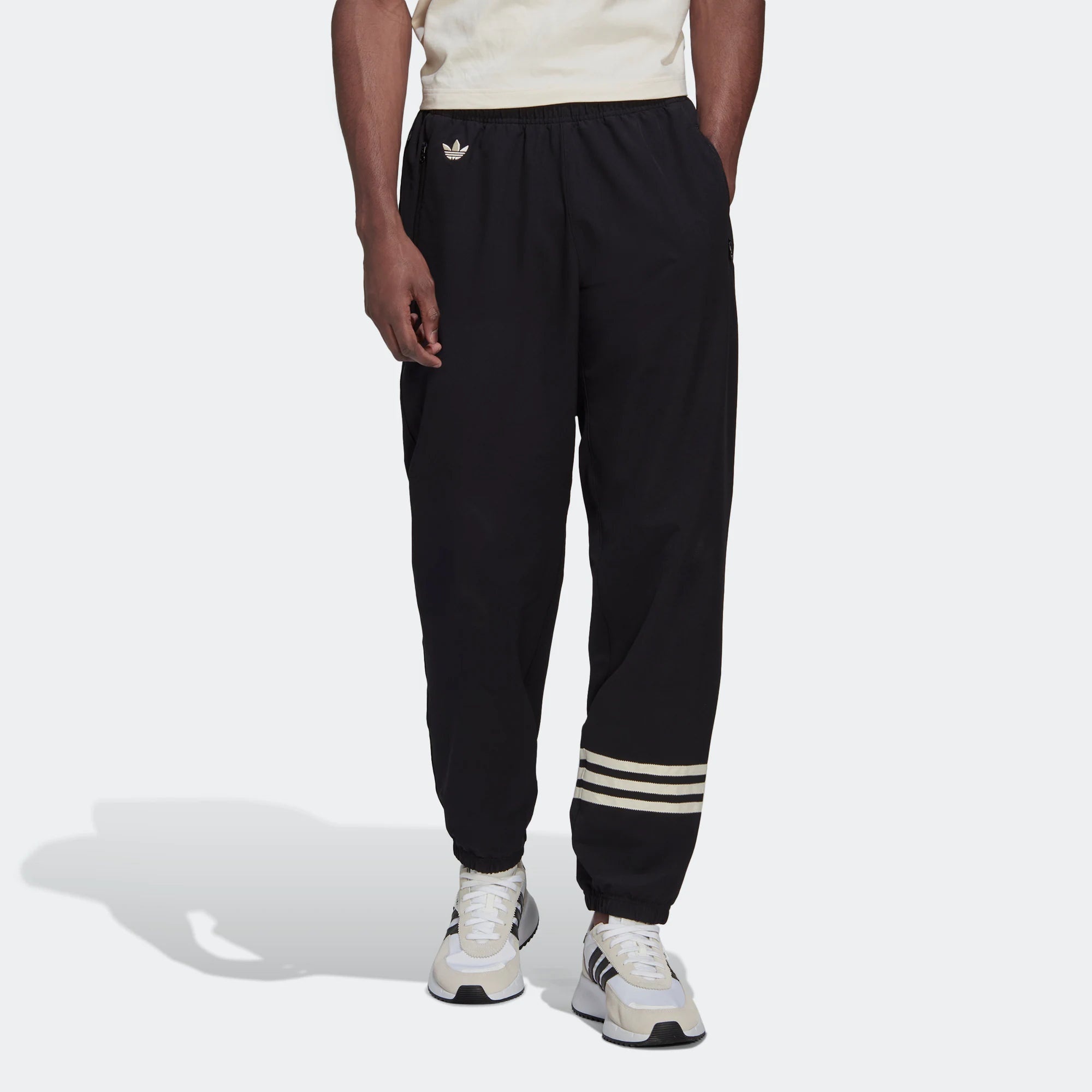 Men's adidas originals New C Tp Logo Embroidered Pants Classic Sports Pants/Trousers/Joggers Black H - 2