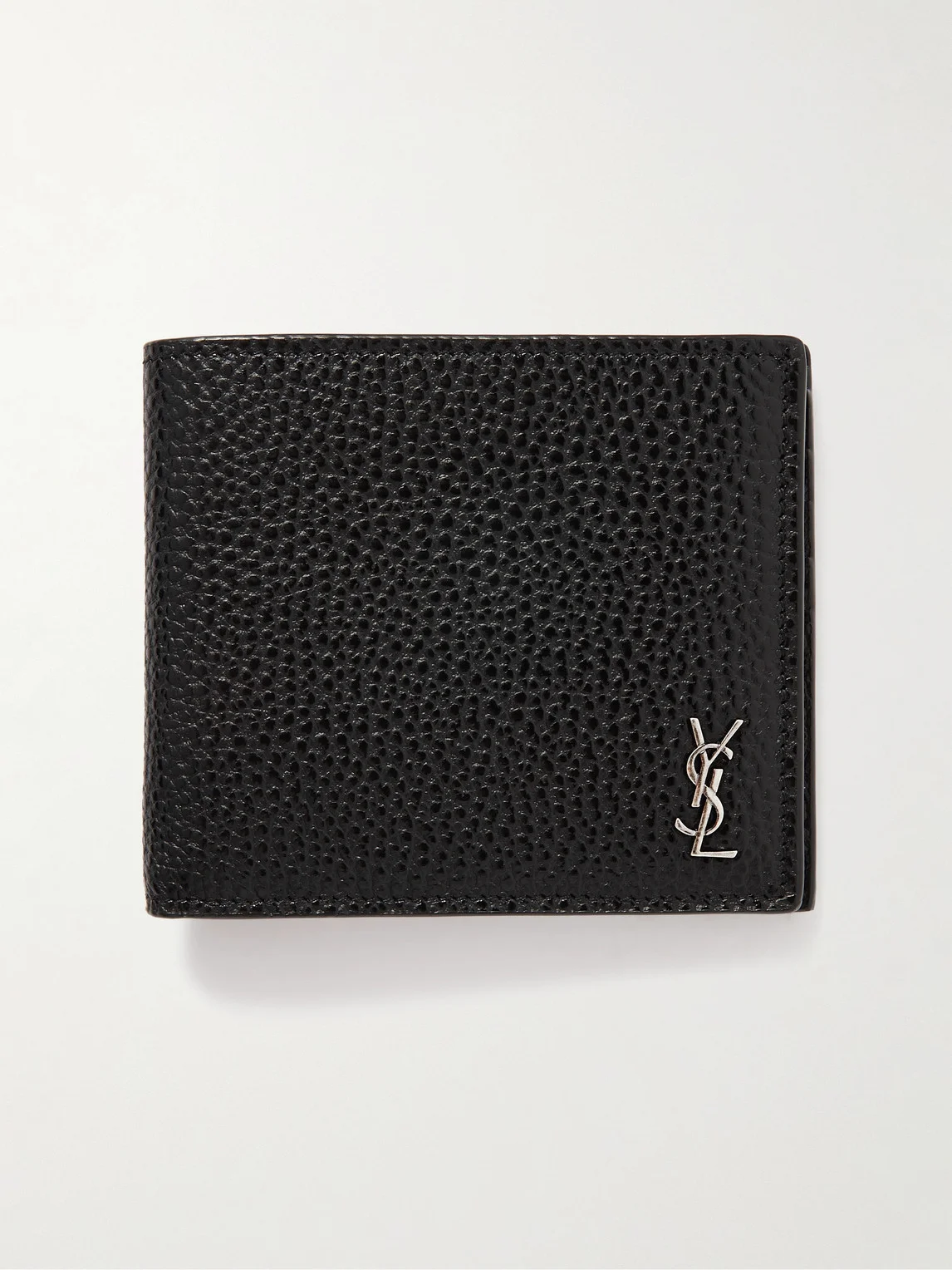 Tiny Cassandre Logo-Appliquéd Full-Grain Leather Billfold Wallet - 1