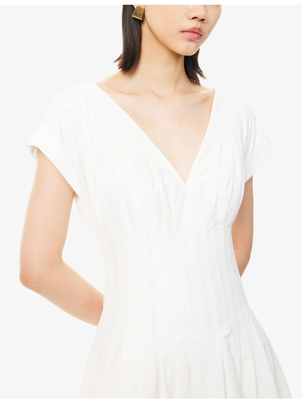 Nina Pleated Cotton-Blend Midi Dress - 5