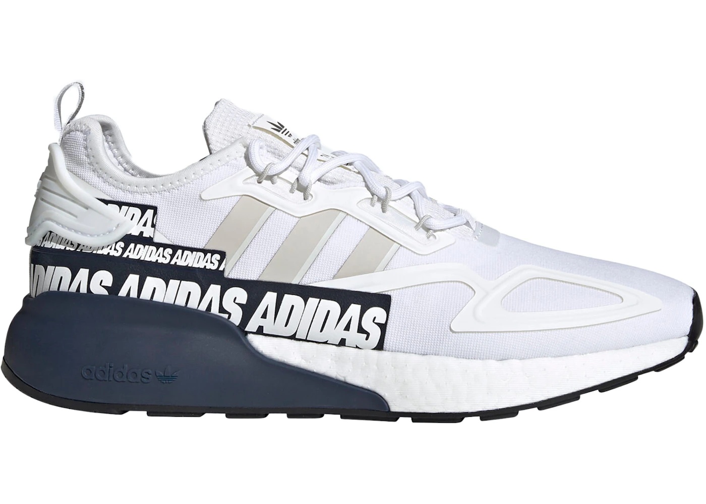 adidas ZX 2K Boost Bold Logo Graphic White Navy - 1