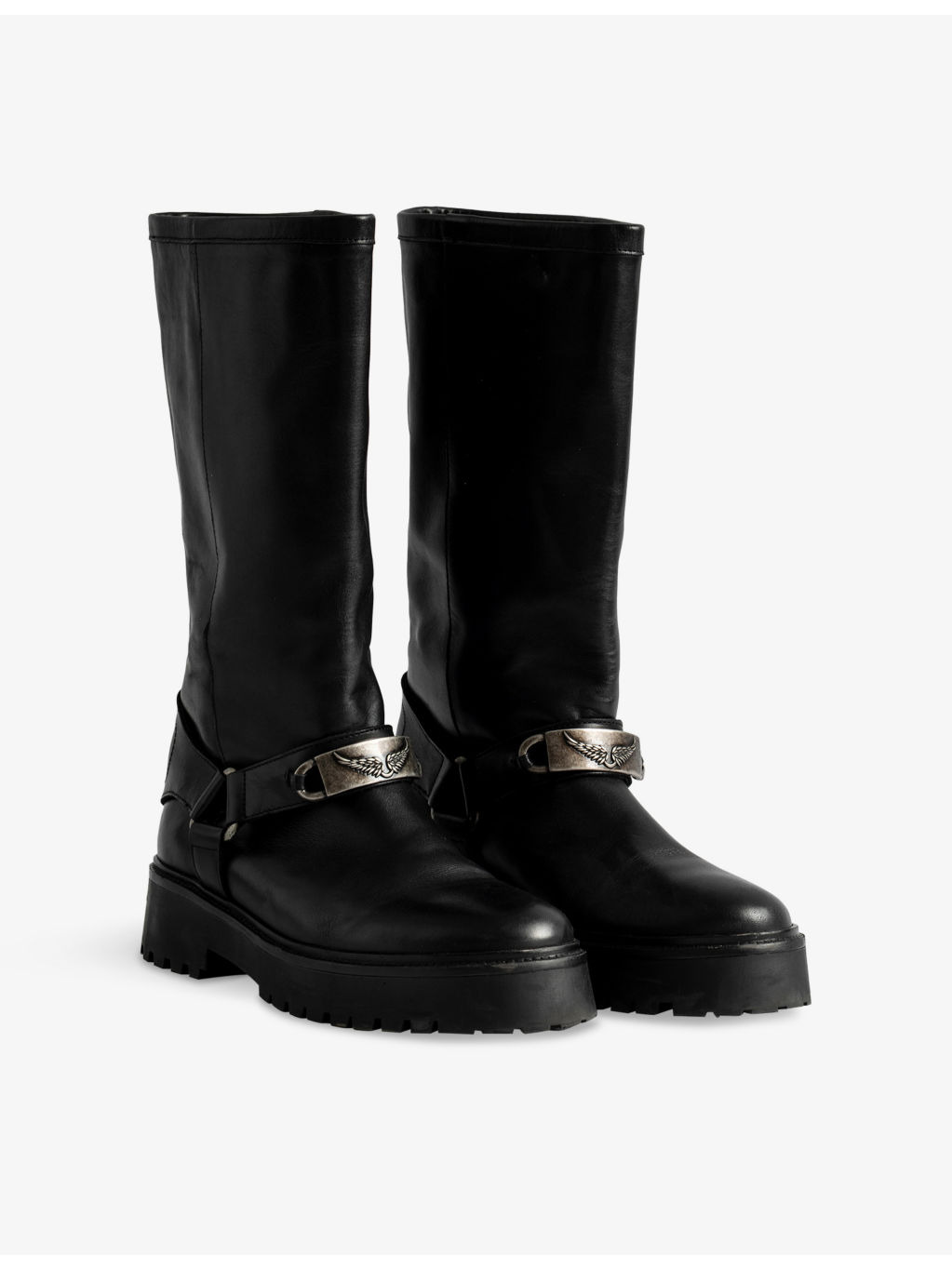 Angie Leather Biker Boots - 2