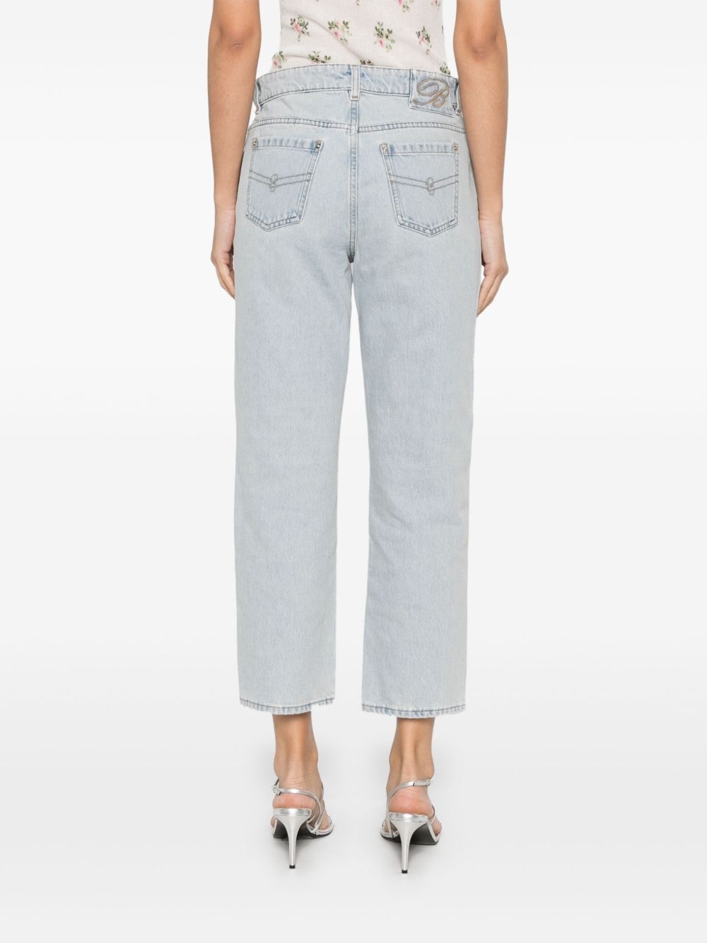 logo-embroidered jeans - 4