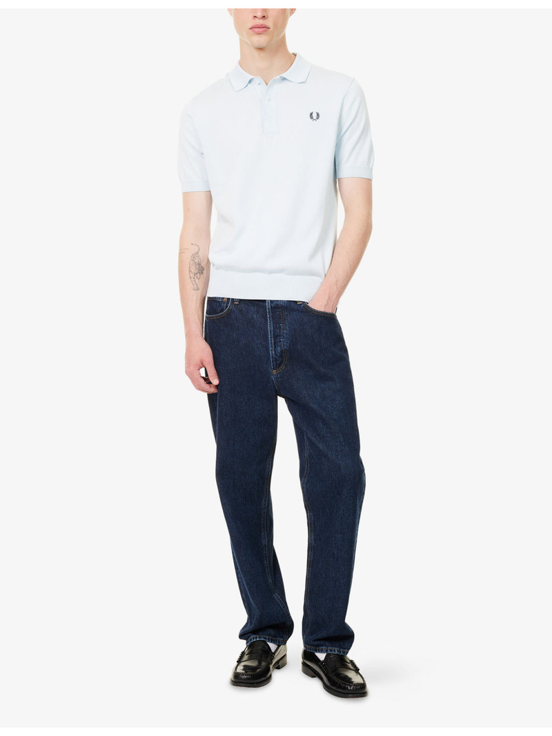 Fred Perry Short-Sleeve Knitted Cotton Polo Shirt outlook