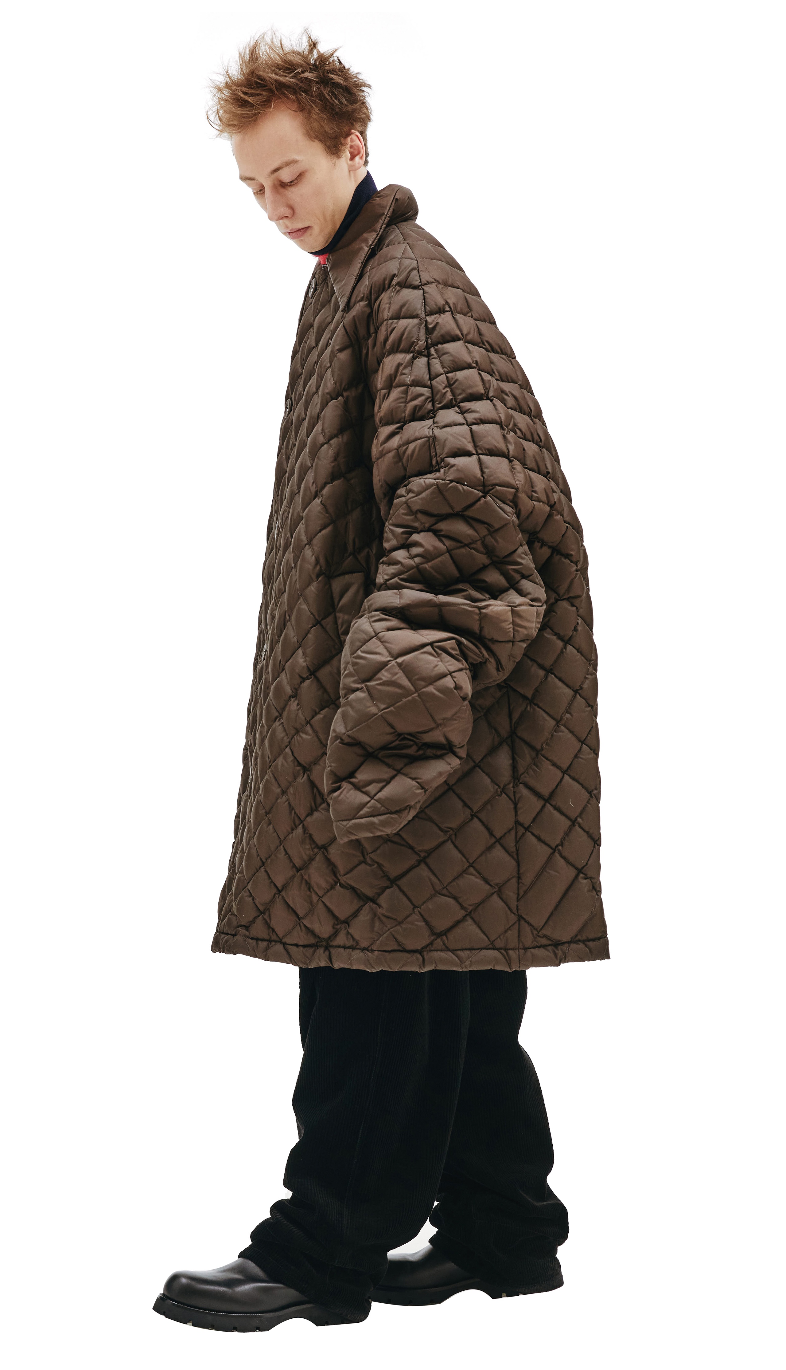 OVERSIZED QUILTED JACKET IN BROWN - 3