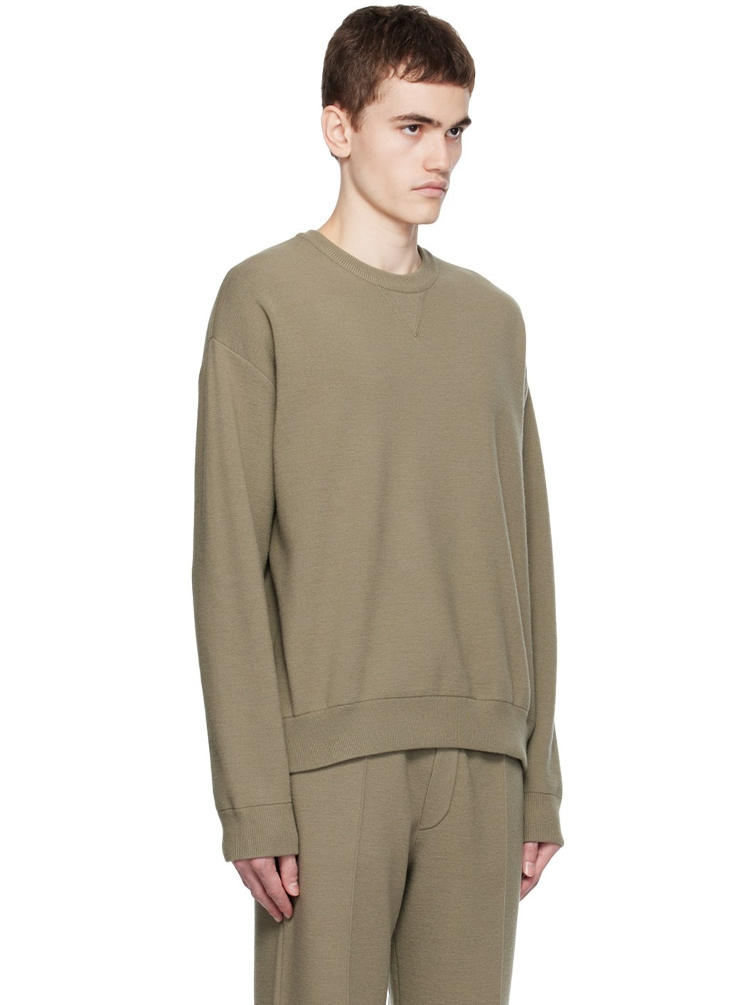 Khaki Crewneck Sweater - 2