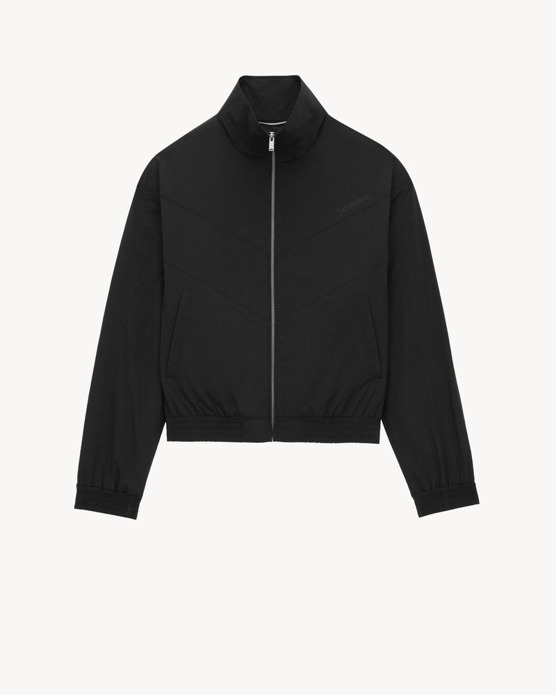 SAINT LAURENT SAINT LAURENT TEDDY JACKET IN CRINKLED NYLON