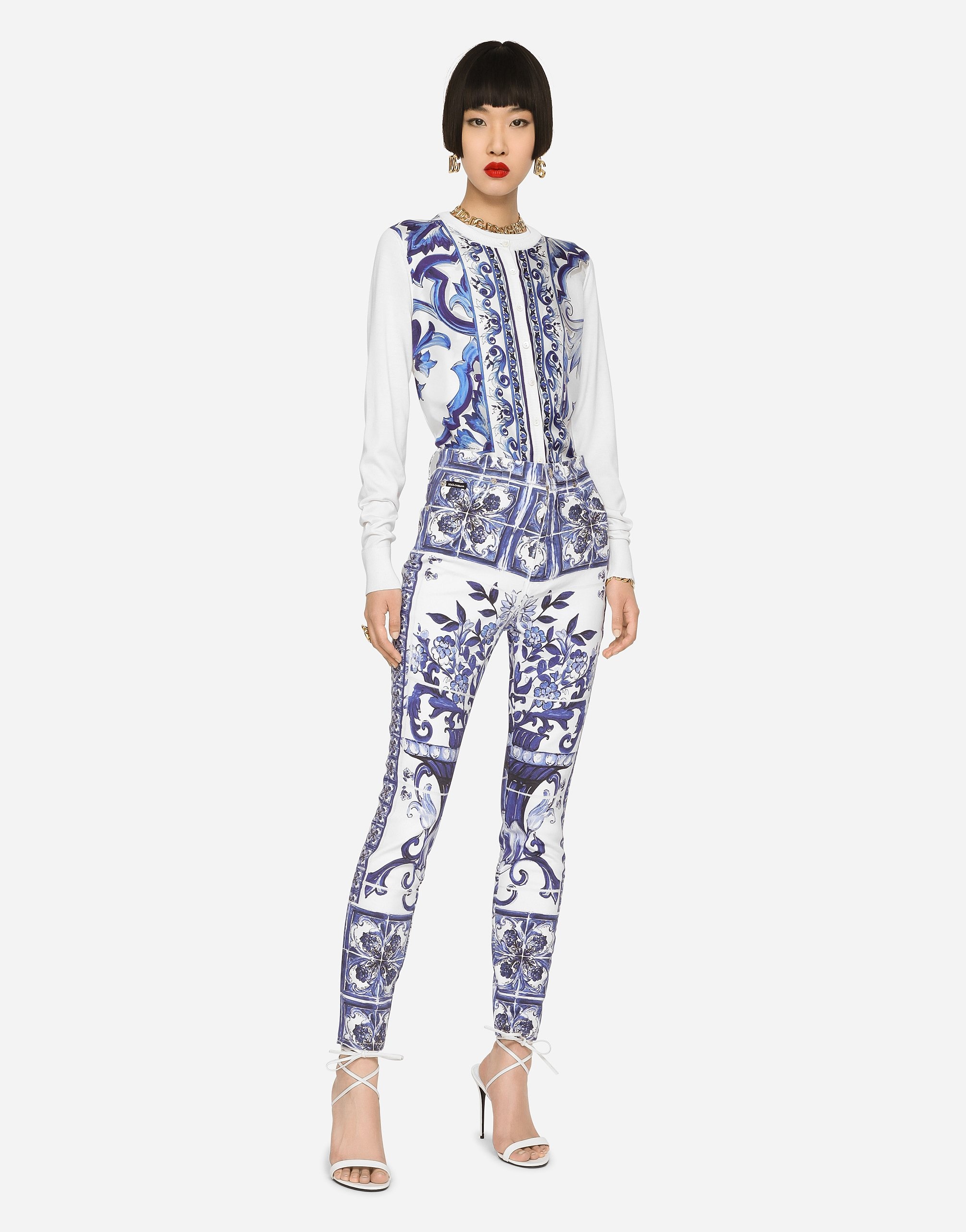 Majolica-print Grace jeans - 2
