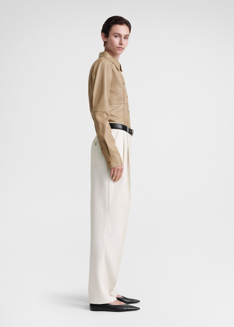 Slim leather shirt biscuit 4