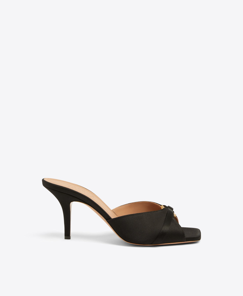 Patricia 70 Black Satin Sandals 1