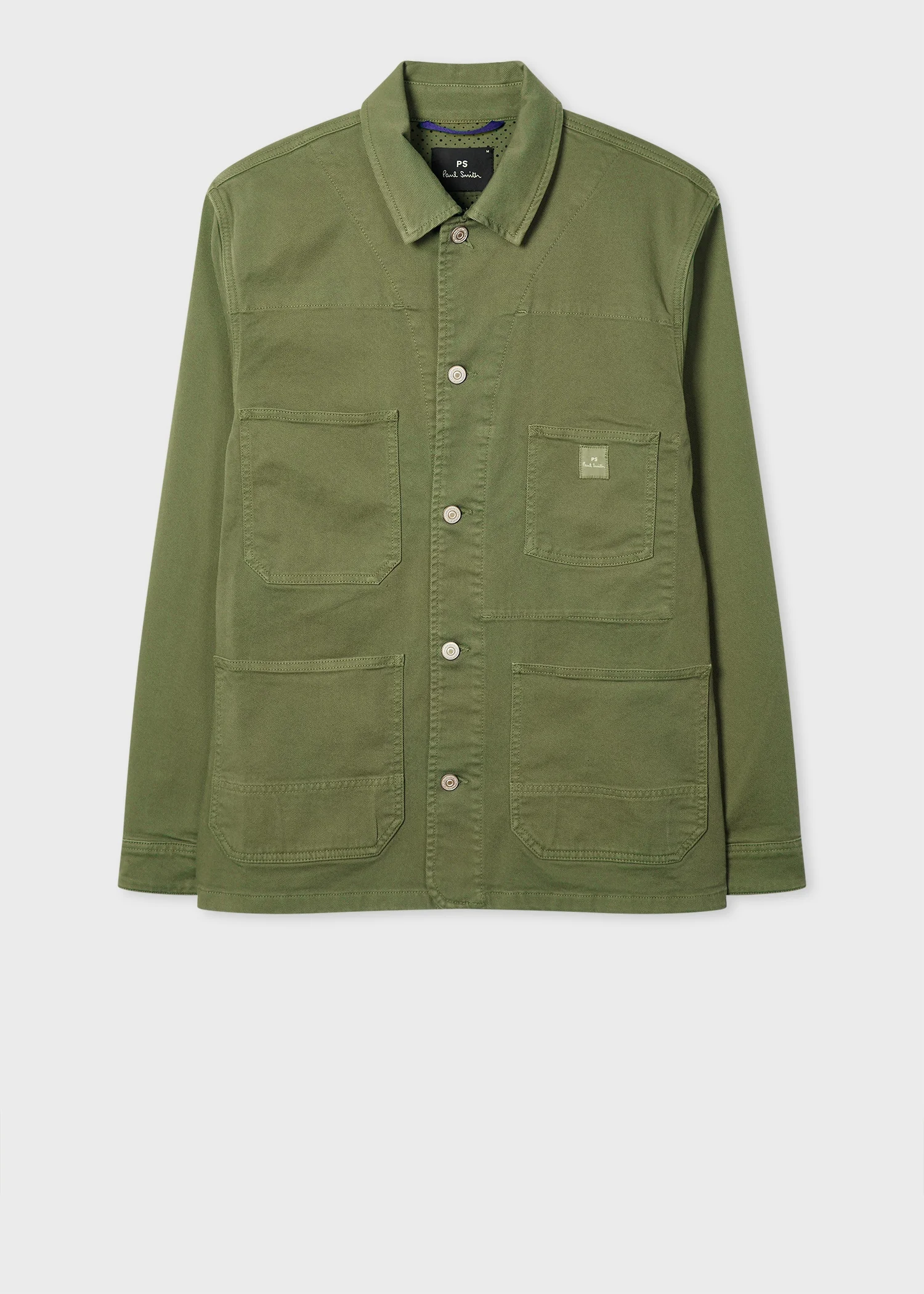 Khaki Stretch Cotton-Twill Chore Jacket - 1