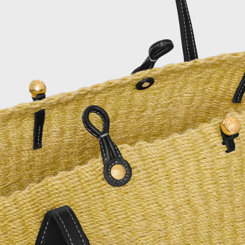 LARGE TRIOMPHE BEADS BASKET IN SISAL RAFFIA AND CALFSKIN 5