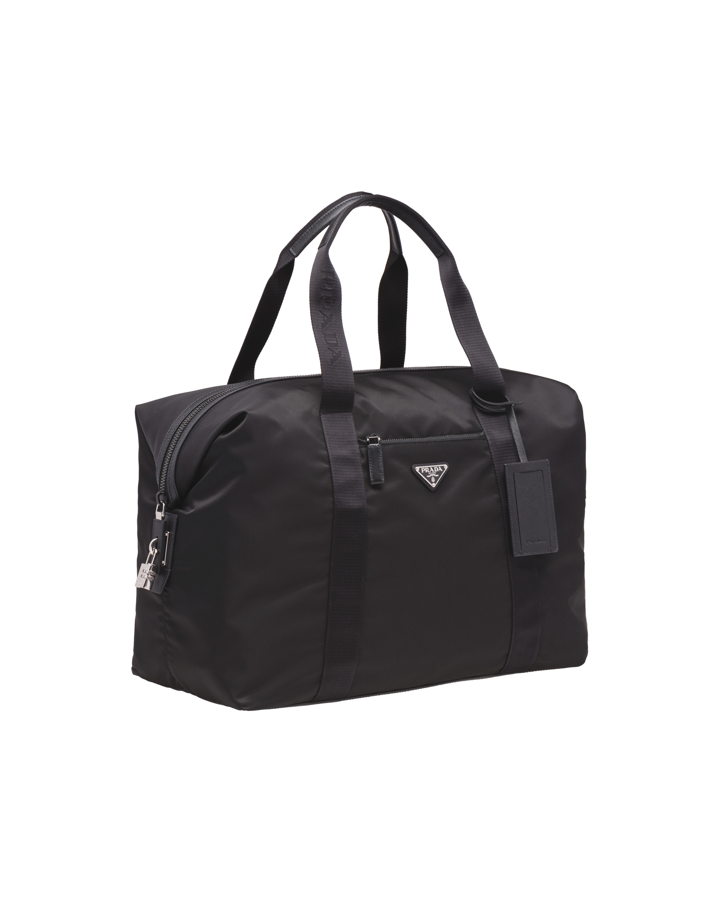 Re-Nylon and Saffiano leather duffle bag - 3