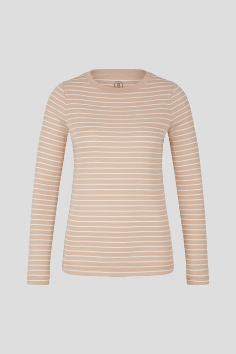 Louna Longsleeve in Camel/White - 1