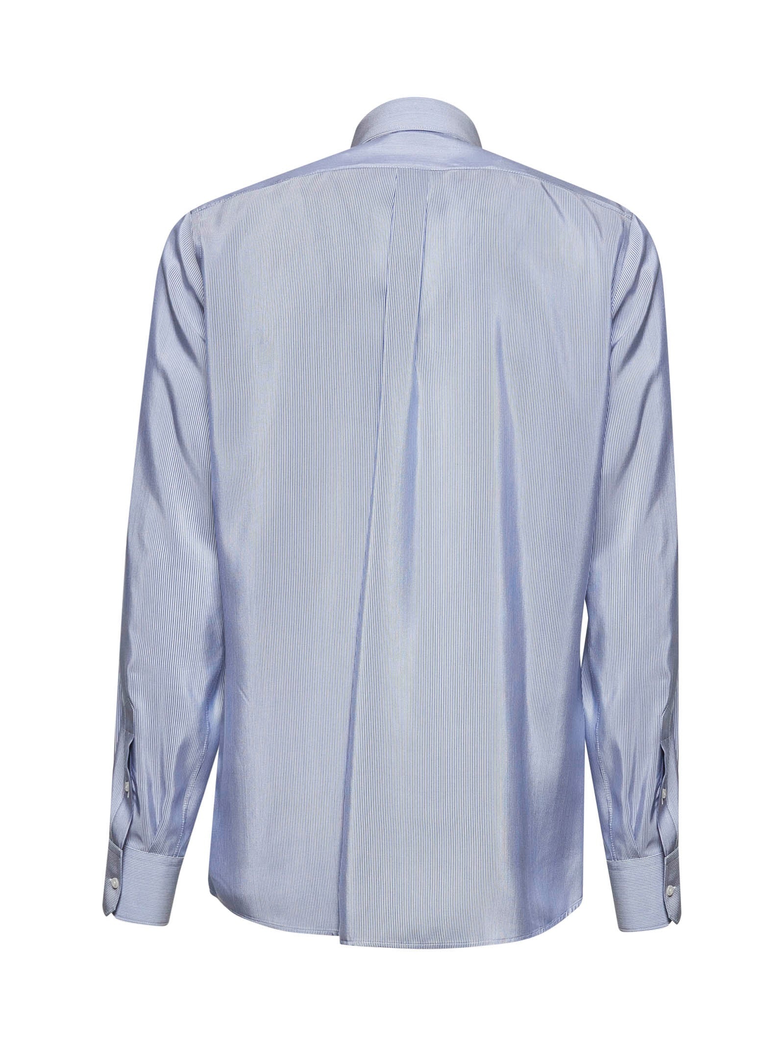 Light blue striped silk poplin Martini shirt - 2