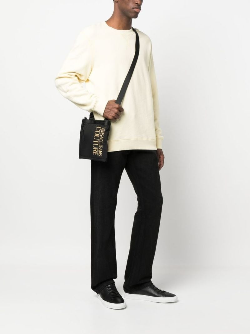 VERSACE JEANS COUTURE metallic-logo crossbody bag outlook