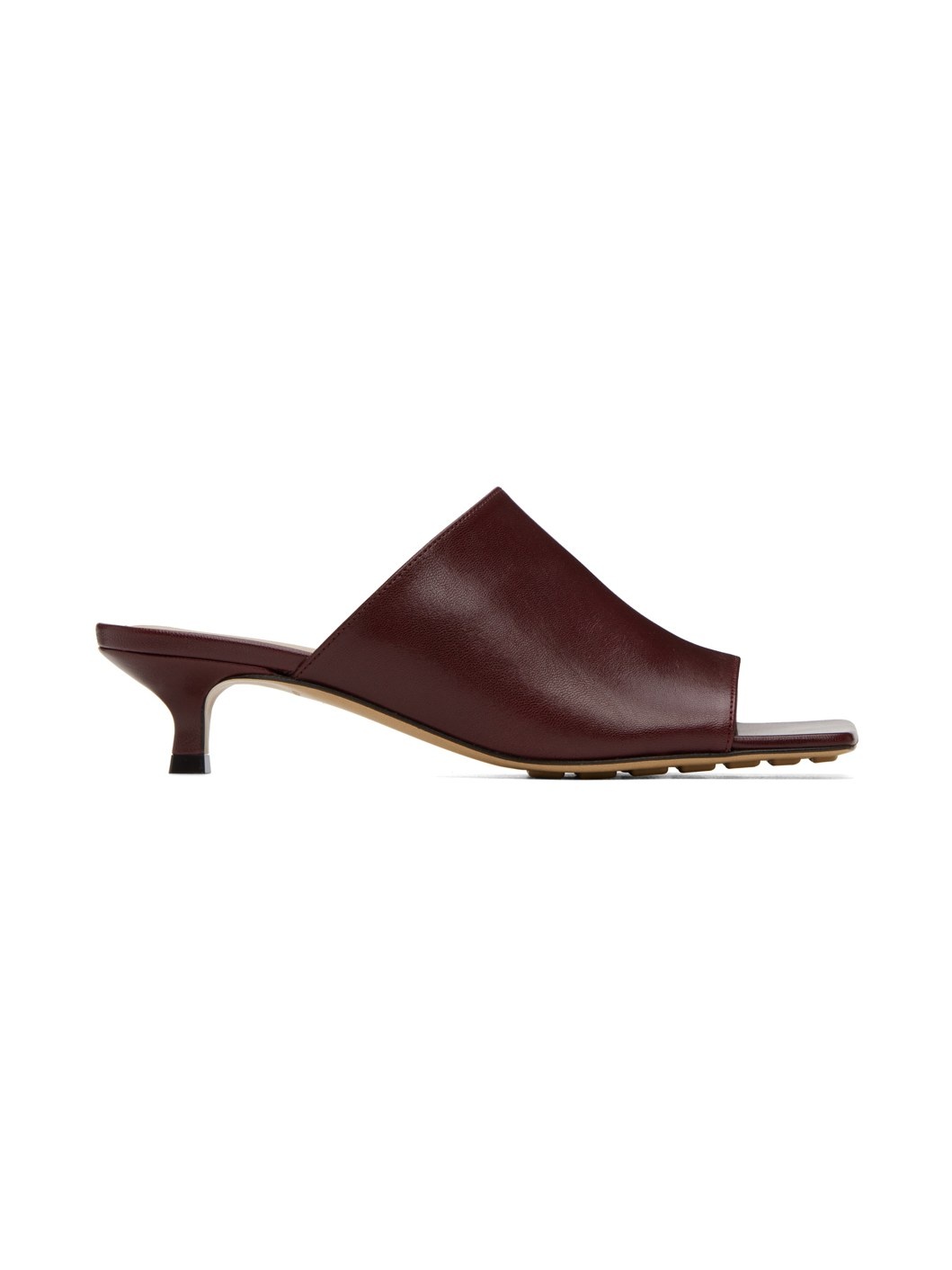 Burgundy Stretch Mules - 1