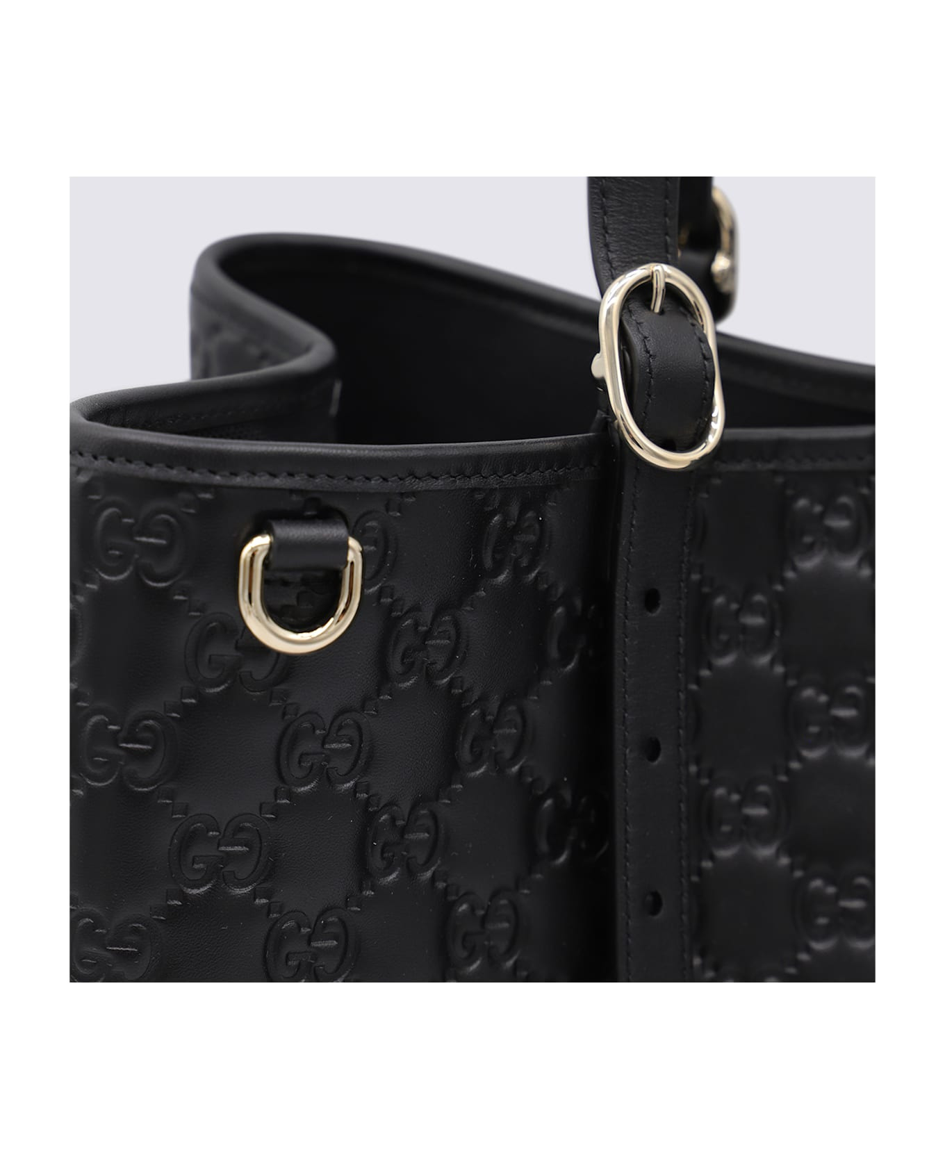 Black Leather Emblem Big Totes - 4