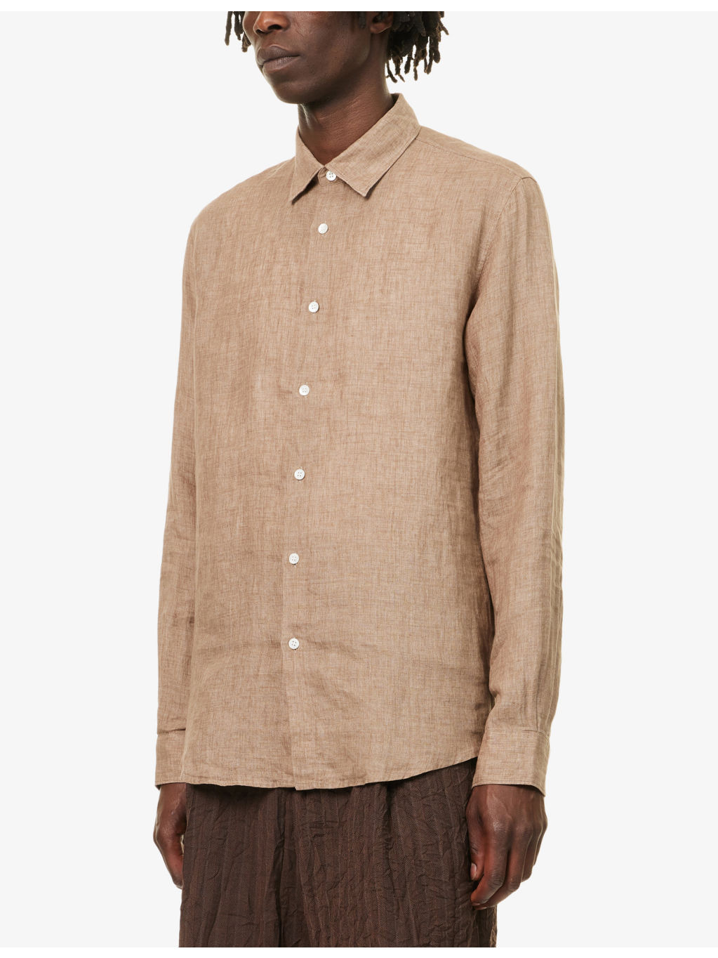 Relaxed-Fit Long-Sleeve Linen Shirt - 3