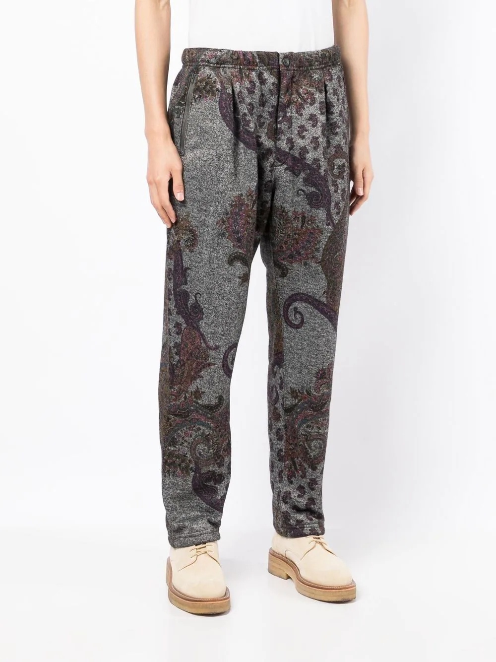 patterned-jacquard straight-leg trousers - 3