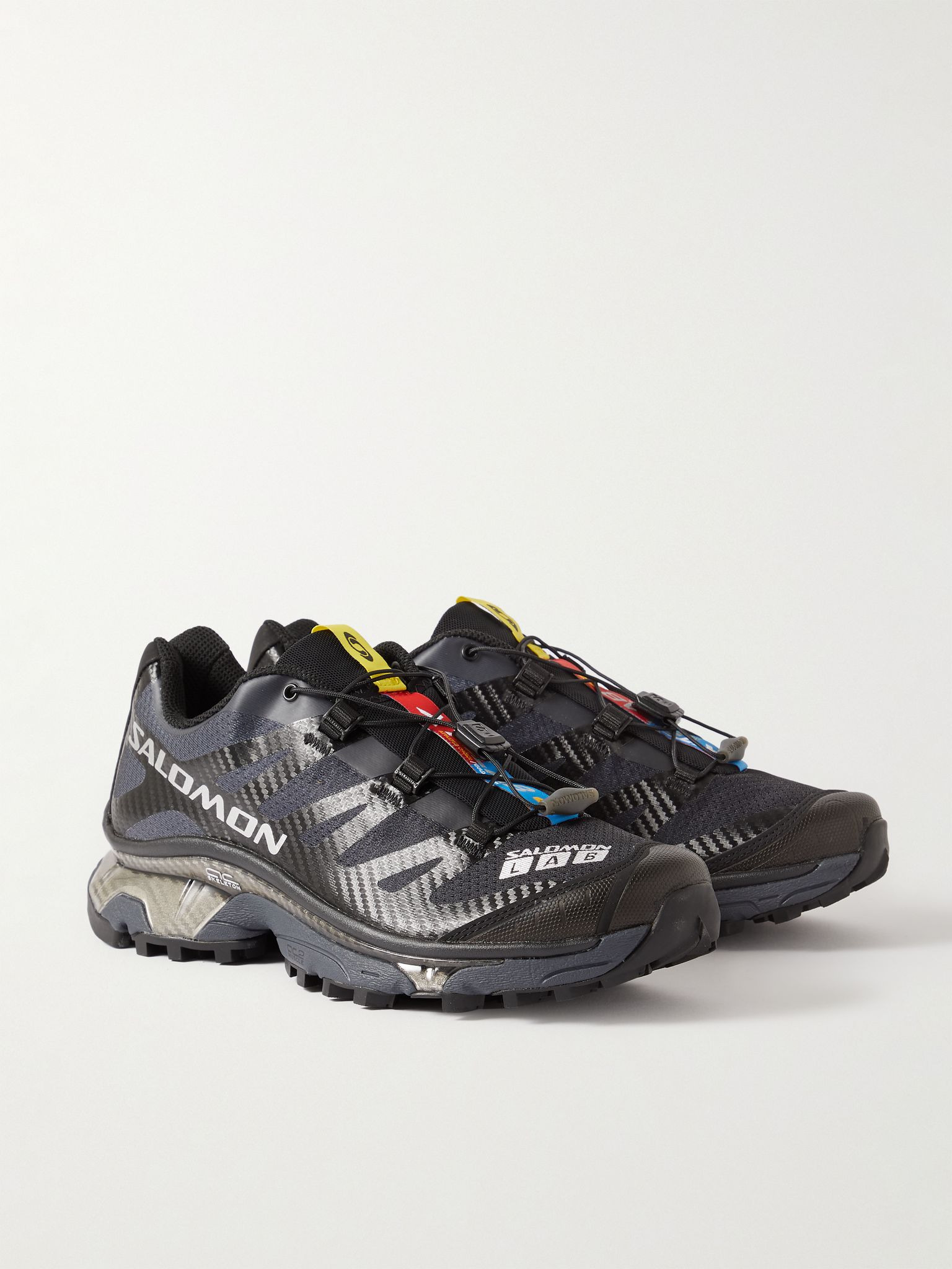 XT-4 Rubber-Trimmed Mesh Sneakers Black - 4
