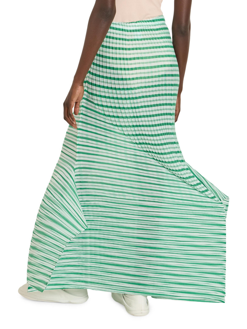 Women's Generic Stripes Machine Pleats Maxi Skirt - Green Hued 5