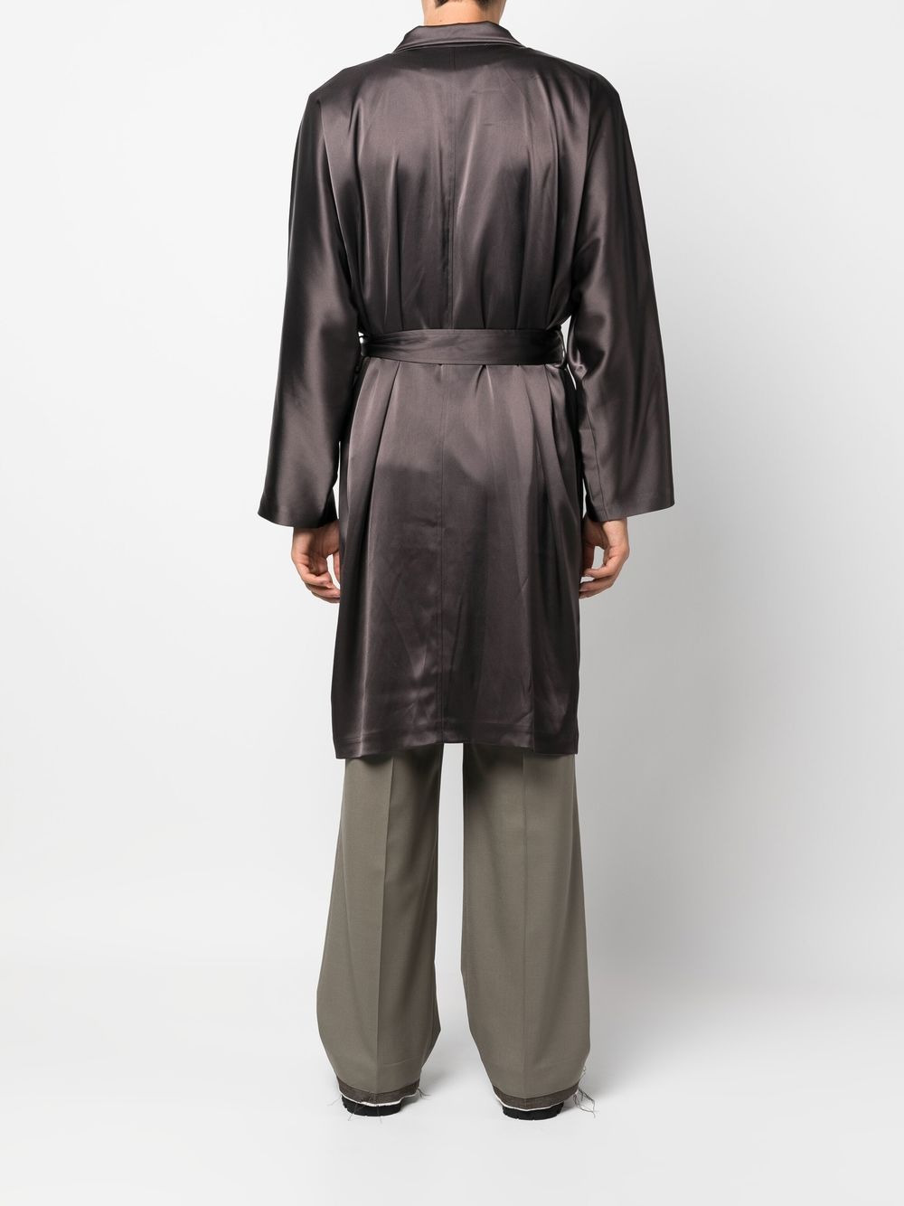 cuban-collar self-tie shirt - 4