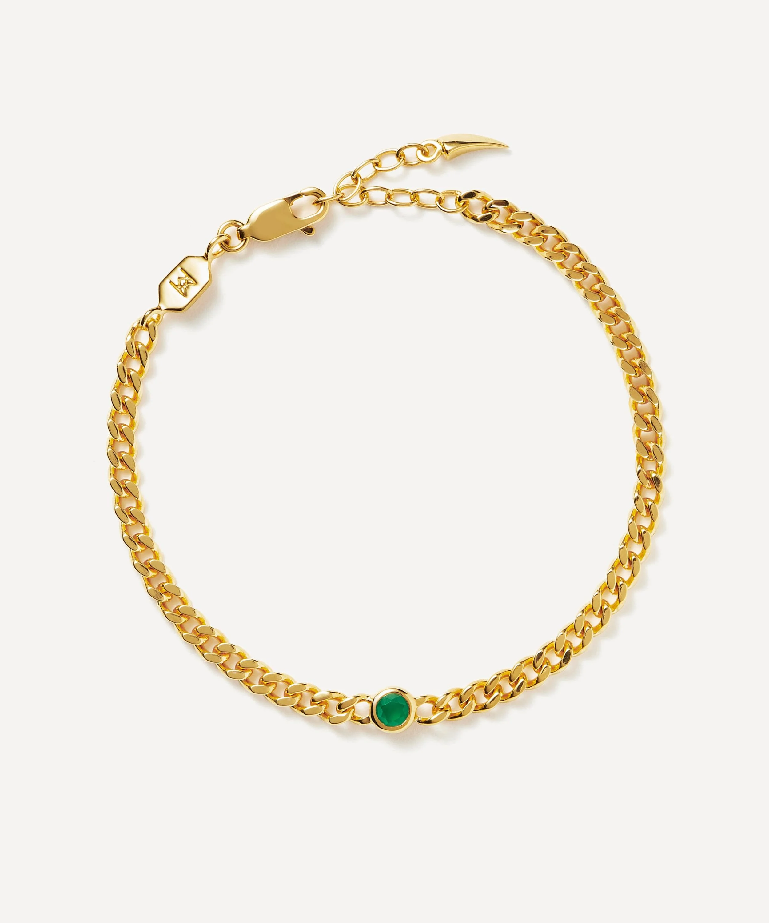 18ct Gold-Plated Vermeil Silver May Birthstone Chain Bracelet - 1