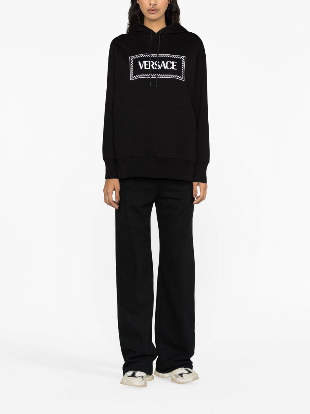 logo-print rib-trimmed hoodie - 2