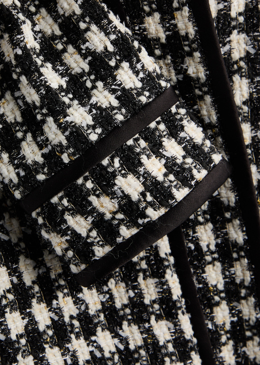 Alice + Olivia Corwin Checked Tweed Jacket - 5