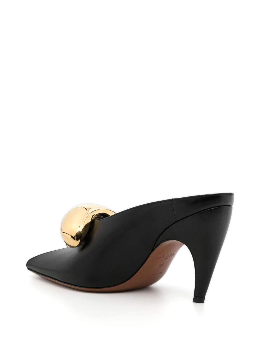 metallic detail mules - 3